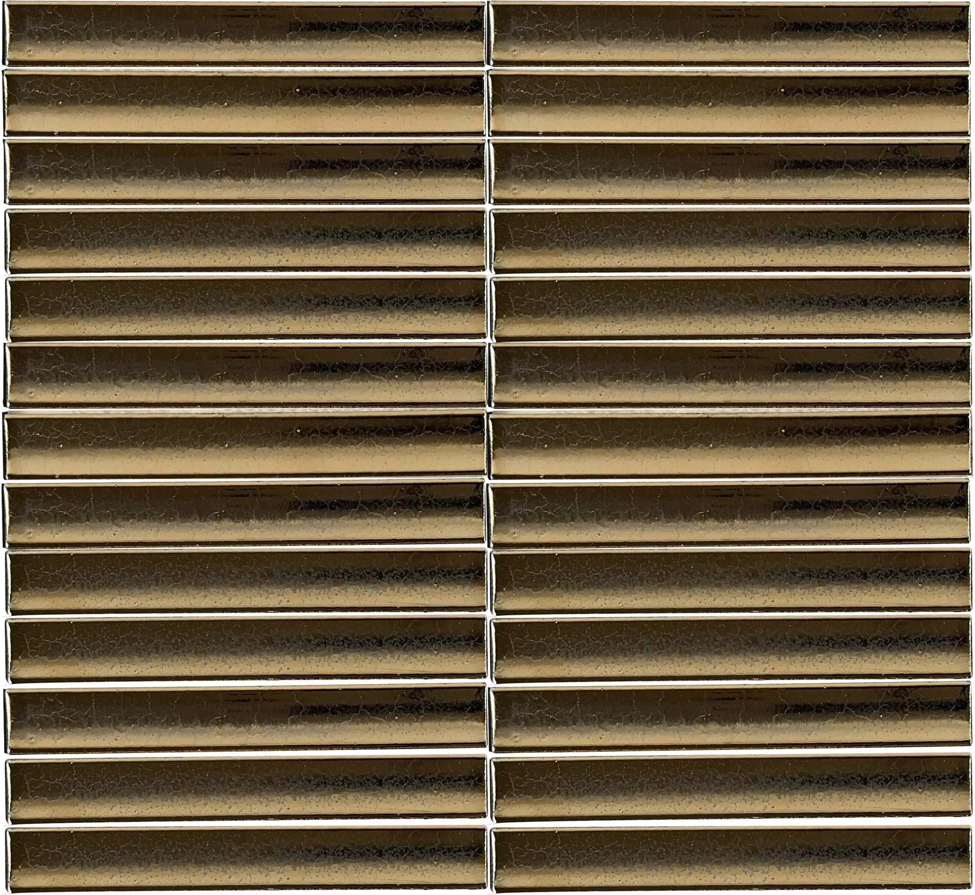 Arcelle Gilded Bronze concave porcelain mosaic installed on a contemporary kitchen feature wall

