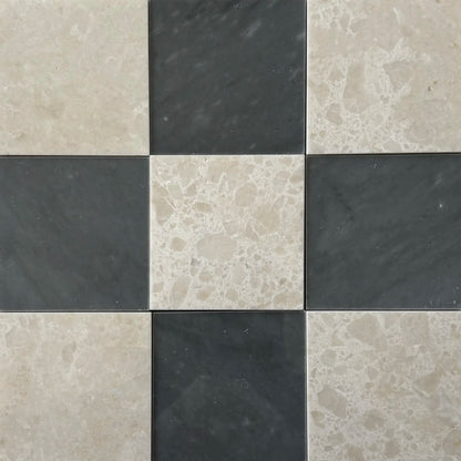 Bardiglio Imperial White Pearl Checkerboard Tiles Polished or Honed