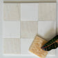 White Onyx Bianco Dolomite Checkerboard Tile Polished