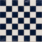 Pattern repeat of Camille Checkerboard Zellige Tile showing Indigo and Ivory handcrafted Moroccan Zellige.
