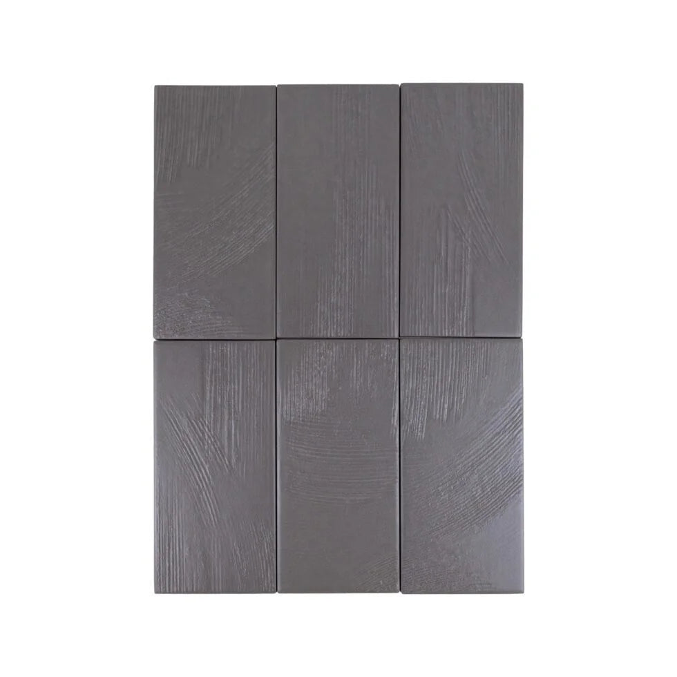 Six 3.5×7 Carbon Slate tiles arranged to show overall texture and color