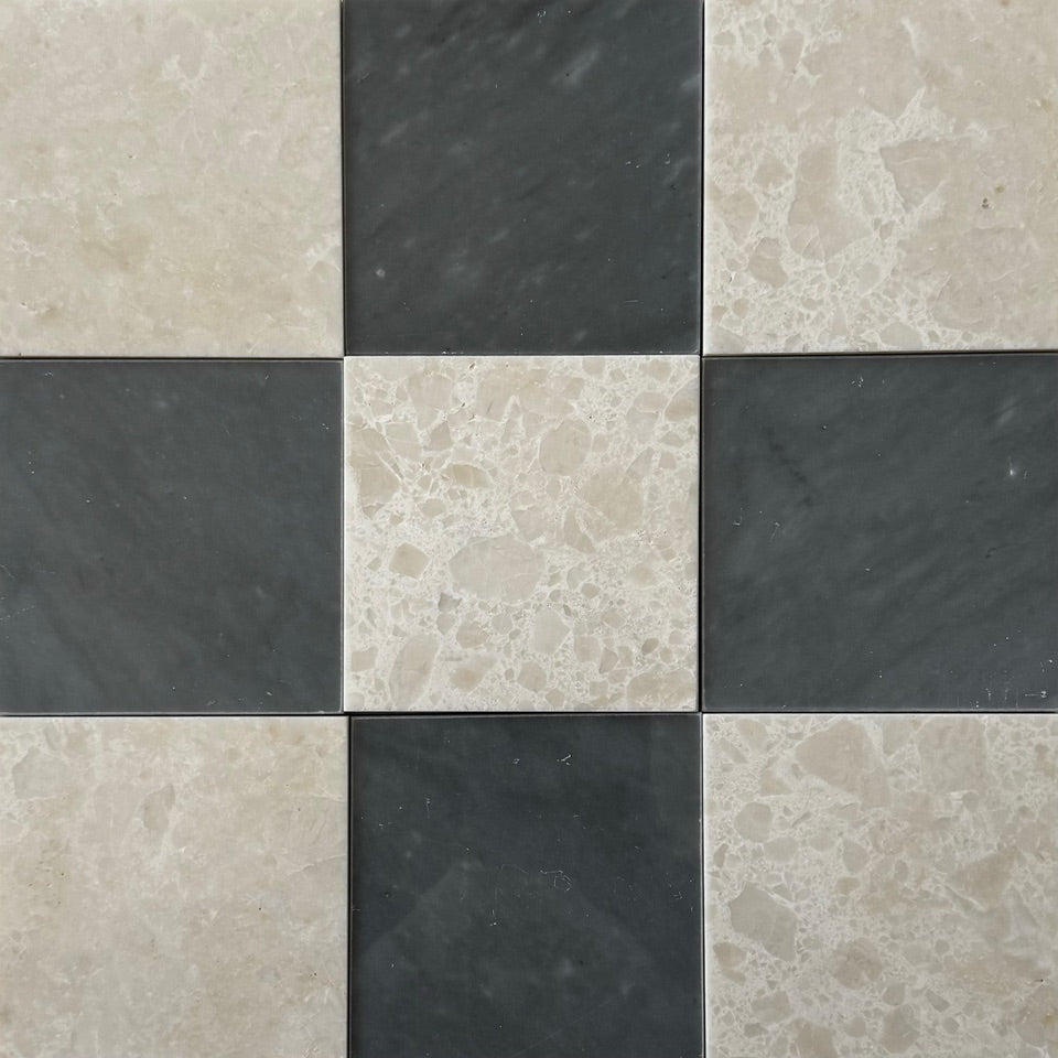 bardiglio blue_milky white beige marble_checkerboard collection