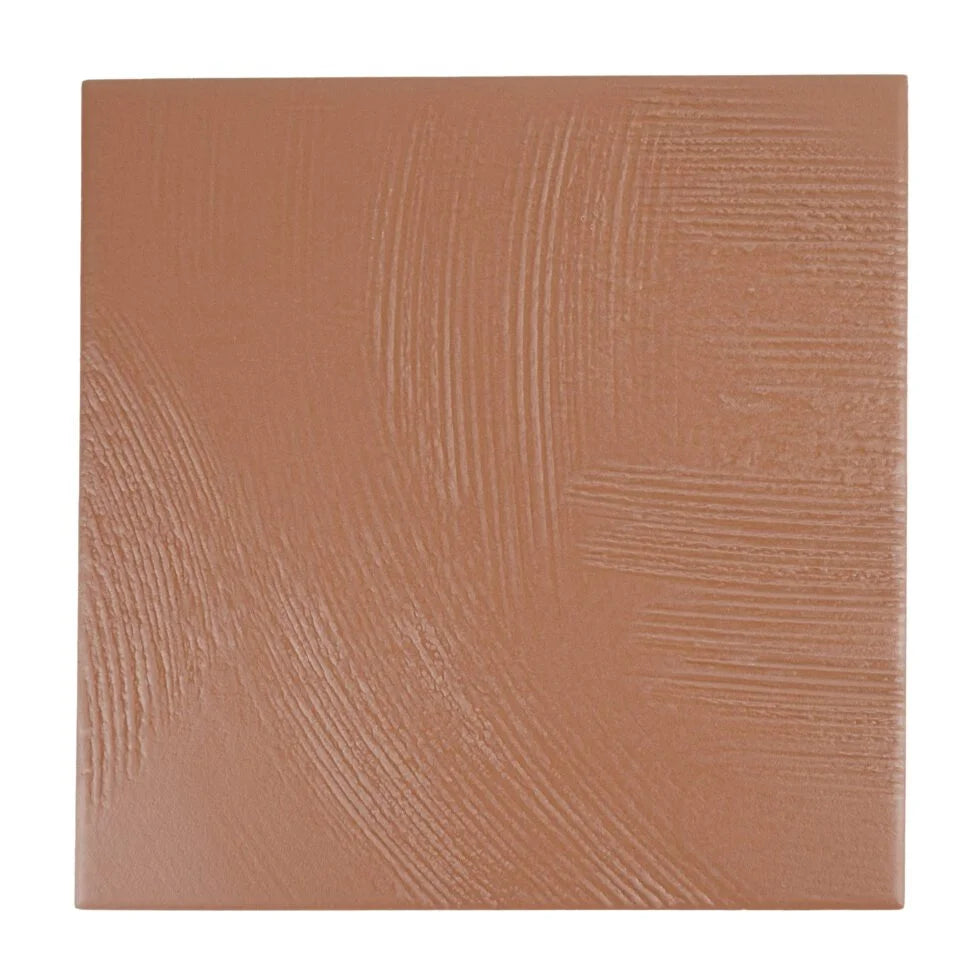 Clay Terracotta 7×7 textured porcelain tile, matte finish.