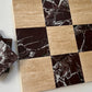 Rojo Alicante Ivory Travertine Vein Cut Checkerboard Tiles Polished or Honed