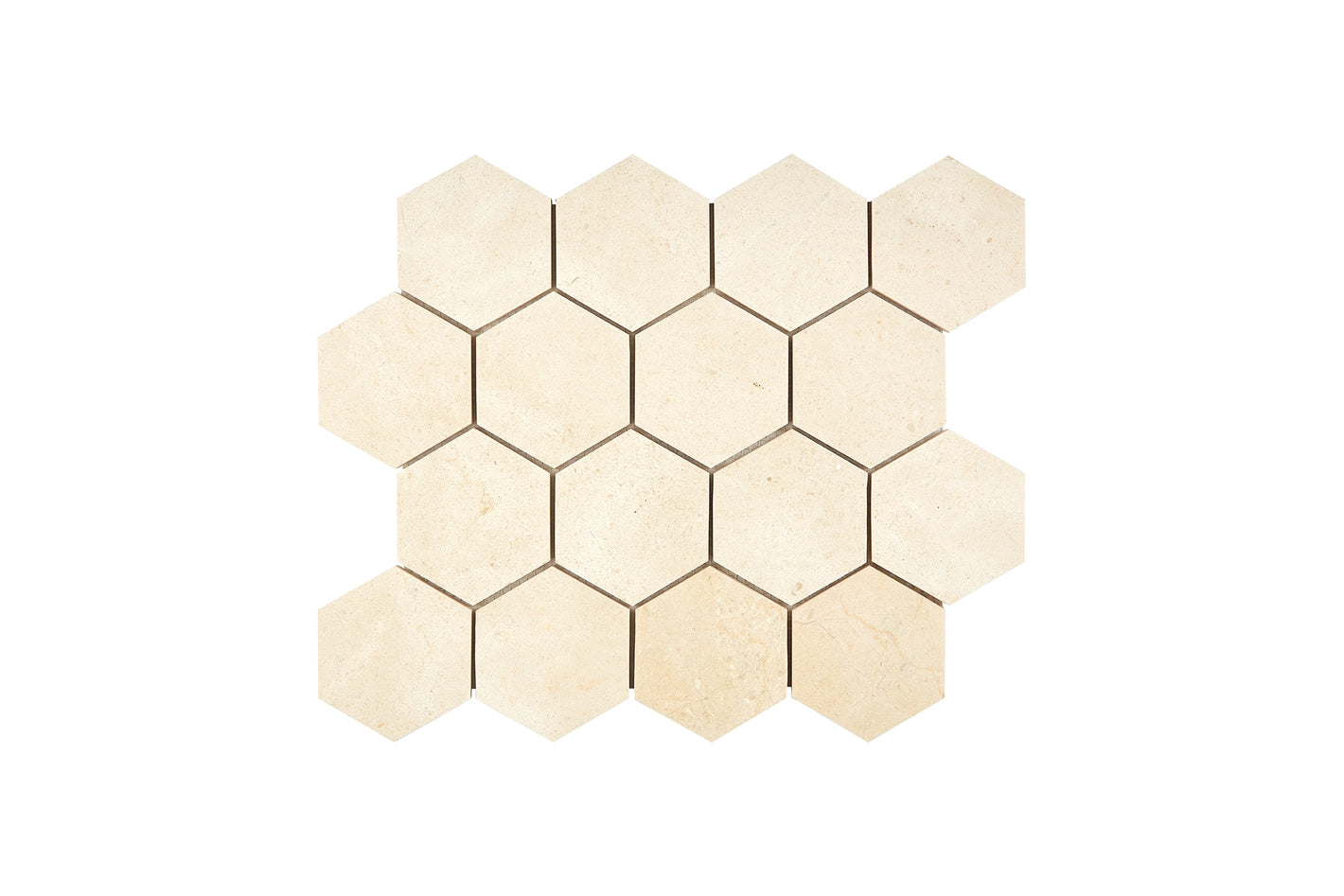 hexagon beige marble mosaic 3 inch