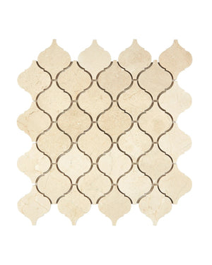 Crema Marfil Marble Arabesque Mosaic - mosaic  