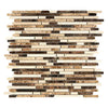 Crema Marfil Marble Bamboo Sticks Mosaic - Brown