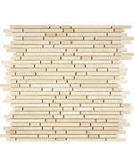 Crema Marfil Marble Bamboo Sticks Mosaic in polished beige finish