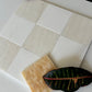 White Onyx Bianco Dolomite Checkerboard Tile Polished