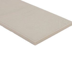 Stria Dune Beige 3.5×7 porcelain tile edge detail showing the matte striated surface.