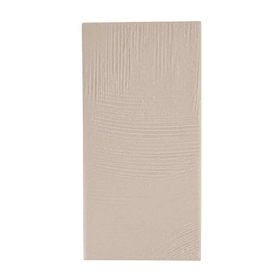 Dune Beige textured porcelain tile 3.5×7 flat layout – Stria Collection by Arda Ogan.
