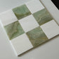 Green Onyx Bianco Dolomite Checkerboard Tiles Polished or Honed