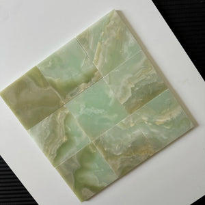 Reference image of Green Onyx used in the Green Onyx & Bianco Dolomite checkerboard pairing.