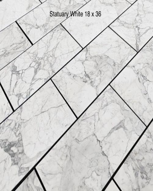 Statuary White  Marble Tile 18 x 36 - Tile  