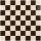 Pattern repeat of Lucienne Checkerboard Zellige Tile showing Espresso and Ivory handcrafted Moroccan Zellige.