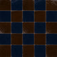 Pattern repeat of Odette Checkerboard Zellige Tile showing Indigo Bazaar and Noir Cacao handcrafted Moroccan Zellige.