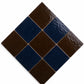 Odette Checkerboard Zellige Tile displayed in a 45-degree diamond layout featuring Indigo Bazaar and Noir Cacao Moroccan Zellige.