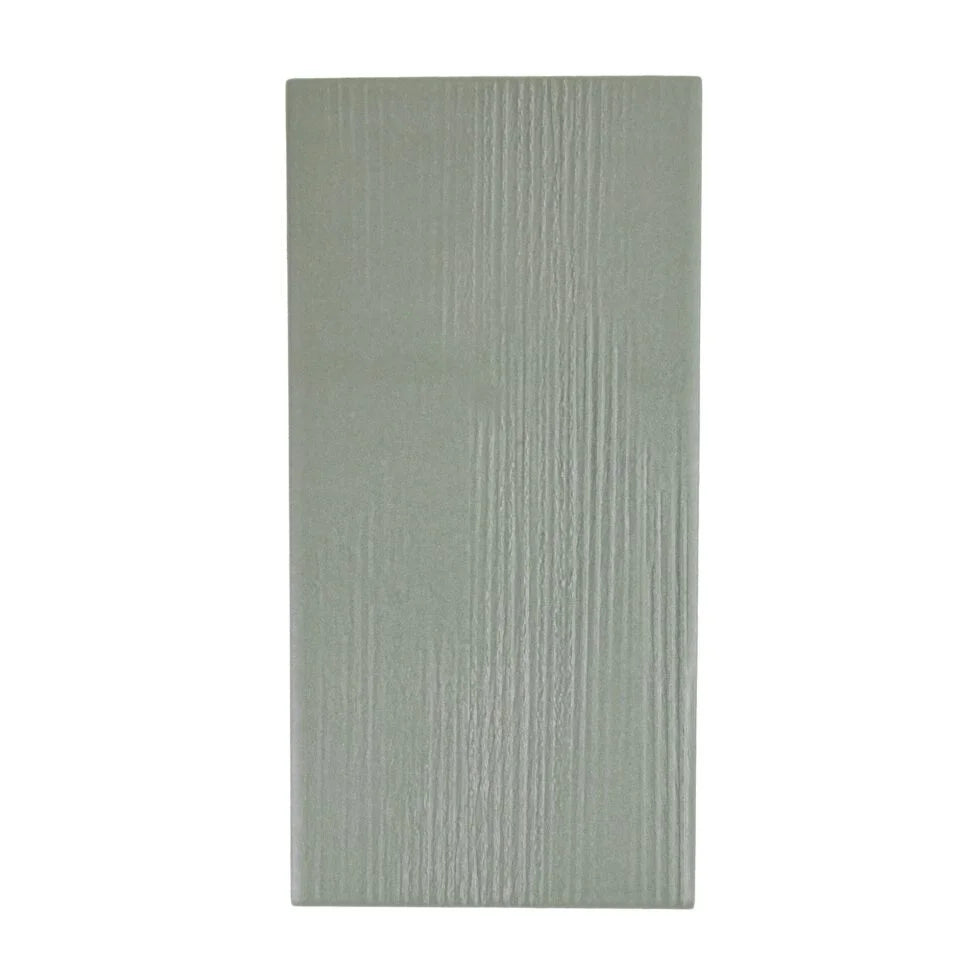 Olive Sage textured porcelain tile 3.5×7 flat view – Stria Collection by Arda Ogan.