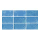 SeraPool Relax porcelain pool tile sample board showing 9 face variations in blue, arranged in a 3×3 grid.