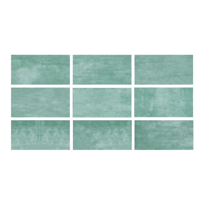 SeraPool Relax green porcelain pool tile — 9-face color variation board showing nine shade samples for pool & spa installations.