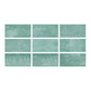 SeraPool Relax green porcelain pool tile — 9-face color variation board showing nine shade samples for pool & spa installations.