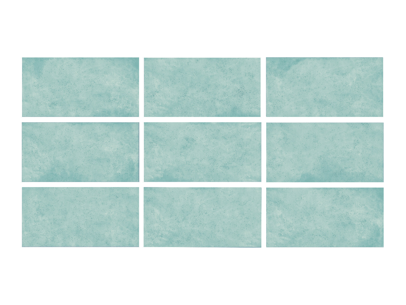 SeraPool Relax pastel turquoise porcelain pool tile color variation swatches (9 faces)