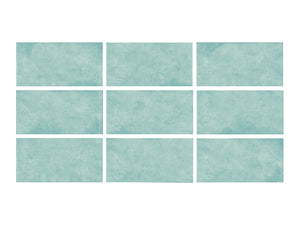 SeraPool Relax pastel turquoise porcelain pool tile color variation swatches (9 faces)