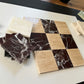 Rojo Alicante Ivory Travertine Vein Cut Checkerboard Tiles Polished or Honed