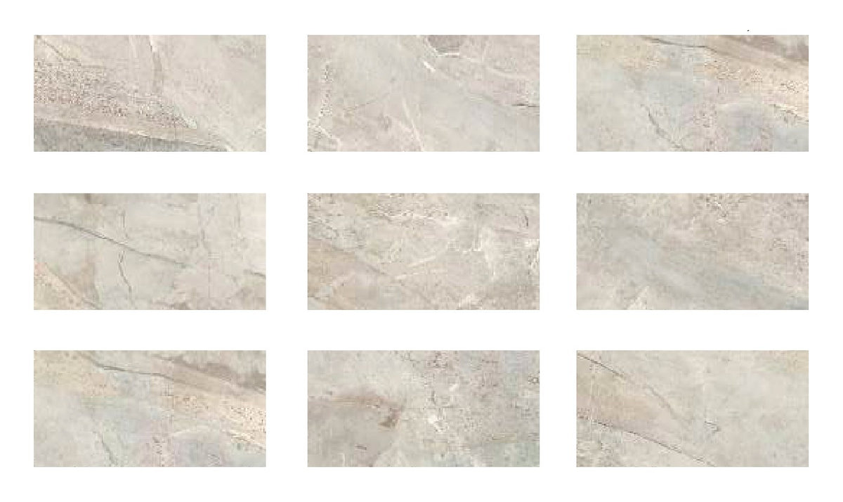 Beige Stone porcelain pool deck tile 13x26 in., nine pieces showing natural shade and texture variation