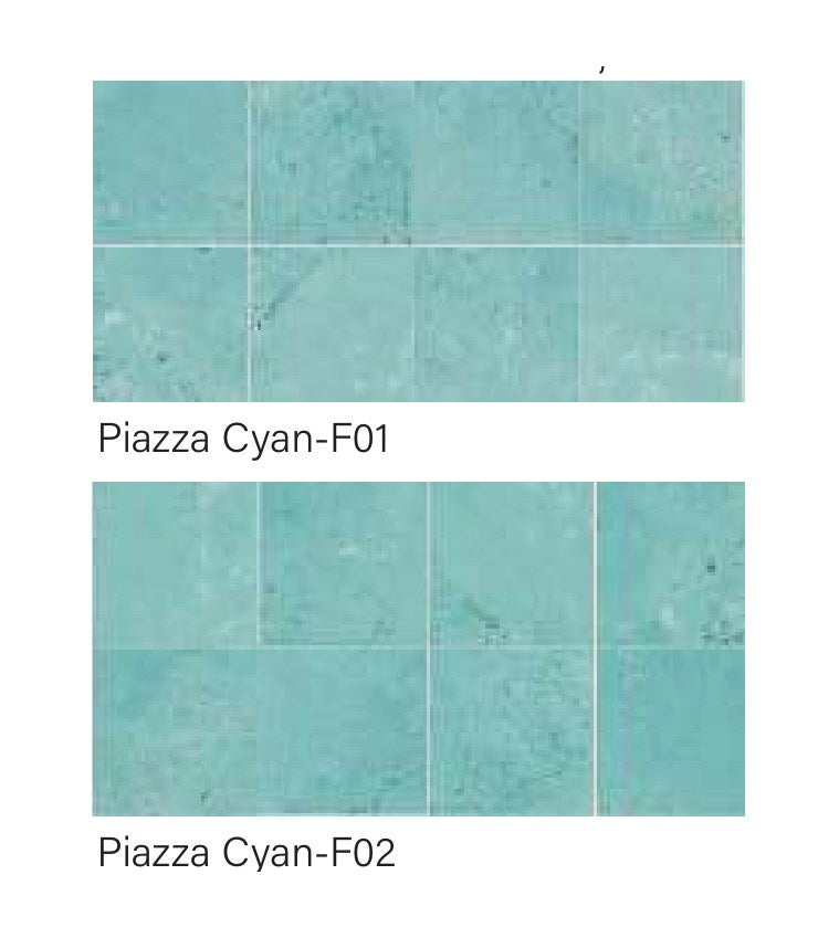 SeraPool Natural Piazza Cyan porcelain pool tile, both faces shipped mixed for random installation