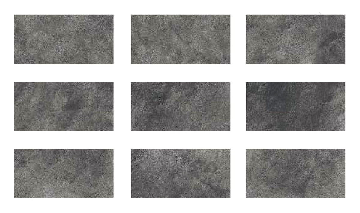 Pool Garden Anthracite porcelain pool deck tile 13x26 in., nine pieces showing natural shade and texture variation