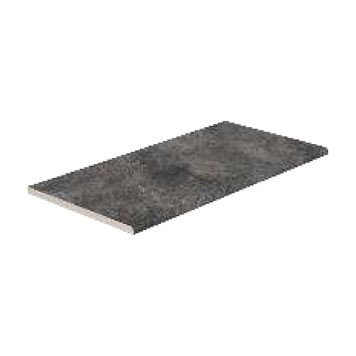 Pool Garden Anthracite porcelain slot overflow edge tile, 13x26 in.