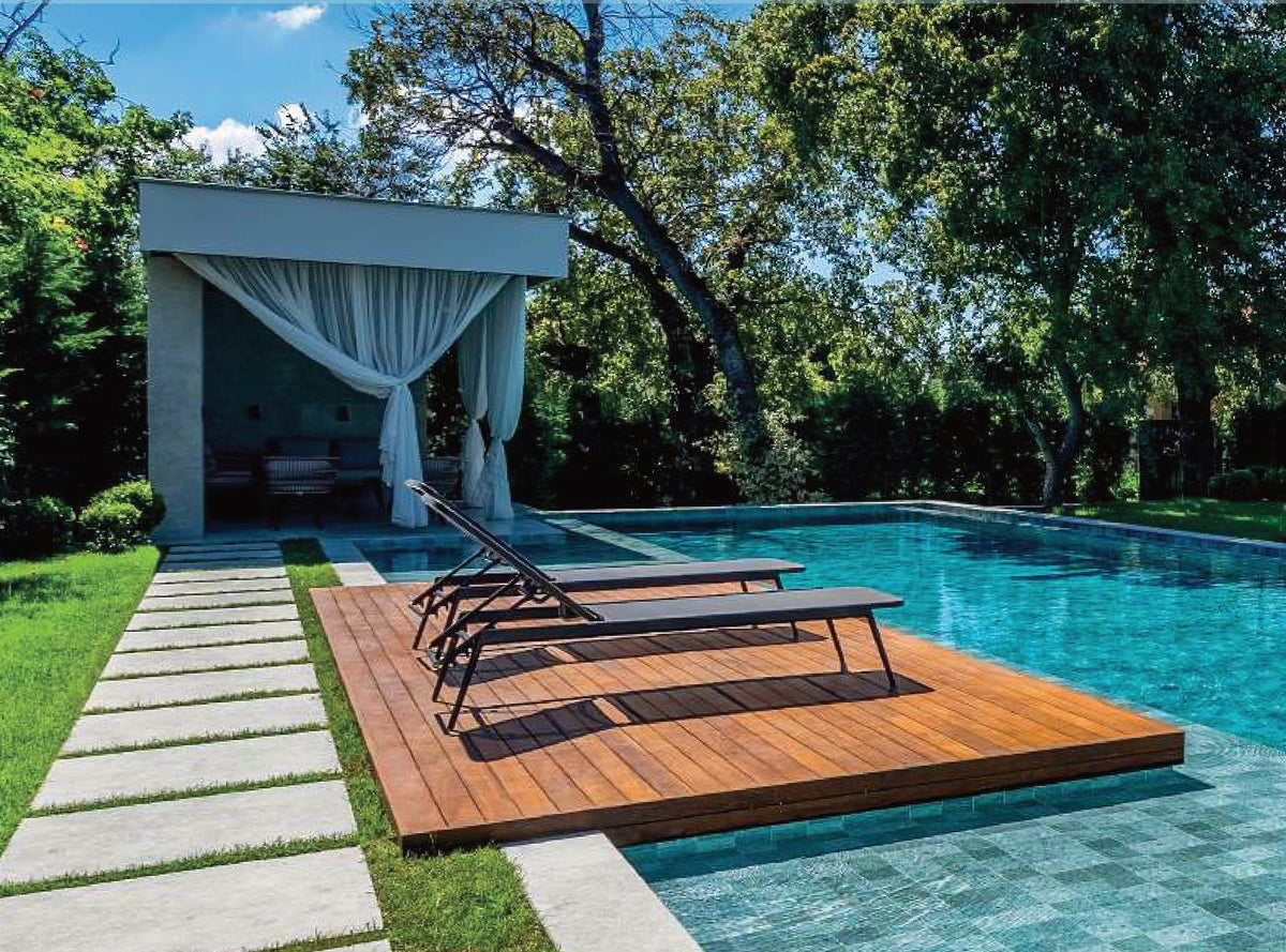 SeraPool Natural Sukabumi porcelain pool tile installed in a finished pool project