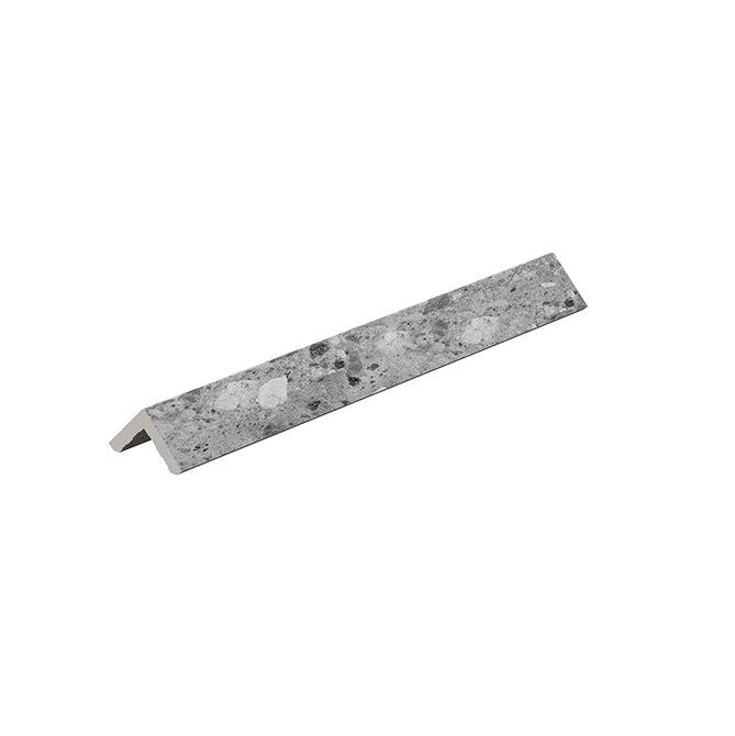 SeraPool Relax Ceppo Terrazzo Grey porcelain corner piece for clean 90-degree pool edge transitions.
