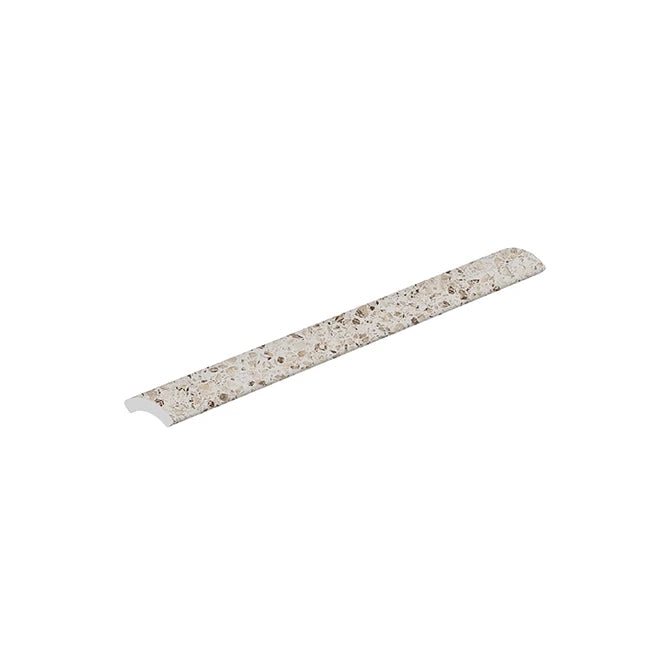 SeraPool Relax Pebble Sand Beige porcelain outer trim with a rounded convex profile for pool edges and transitions.