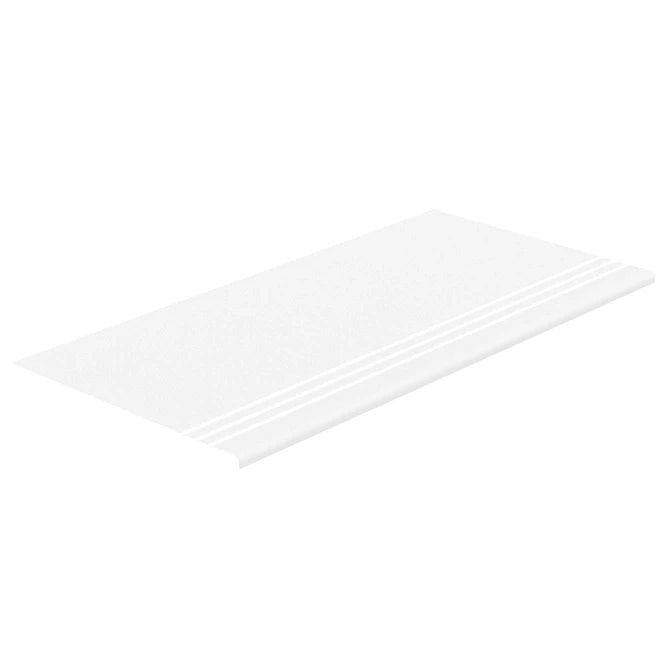 SeraPool Relax White porcelain anti-slip stair tread with textured grip for swimming pool steps.