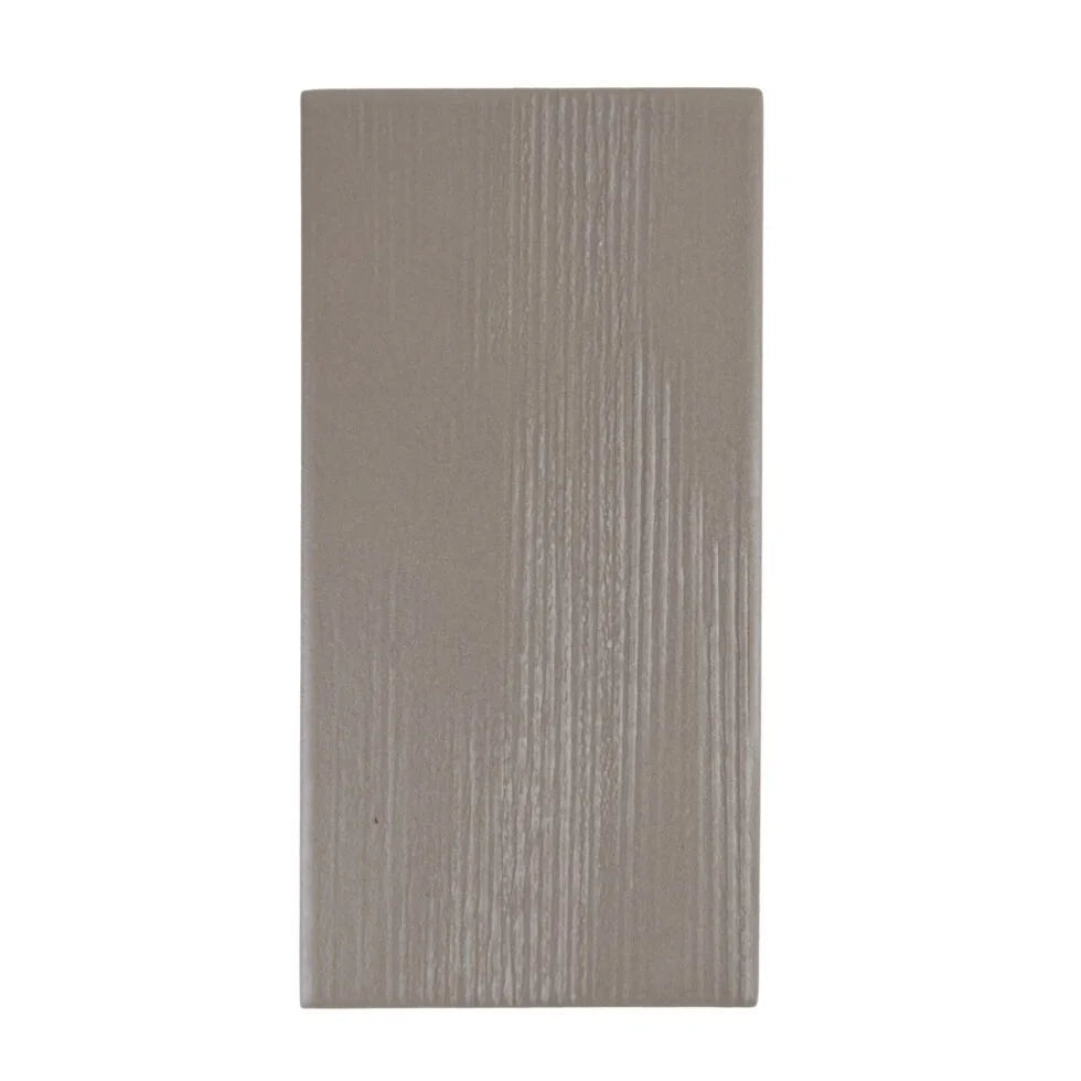 Taupe Ember textured porcelain tile 3.5×7 flat view – Stria Collection by Arda Ogan.