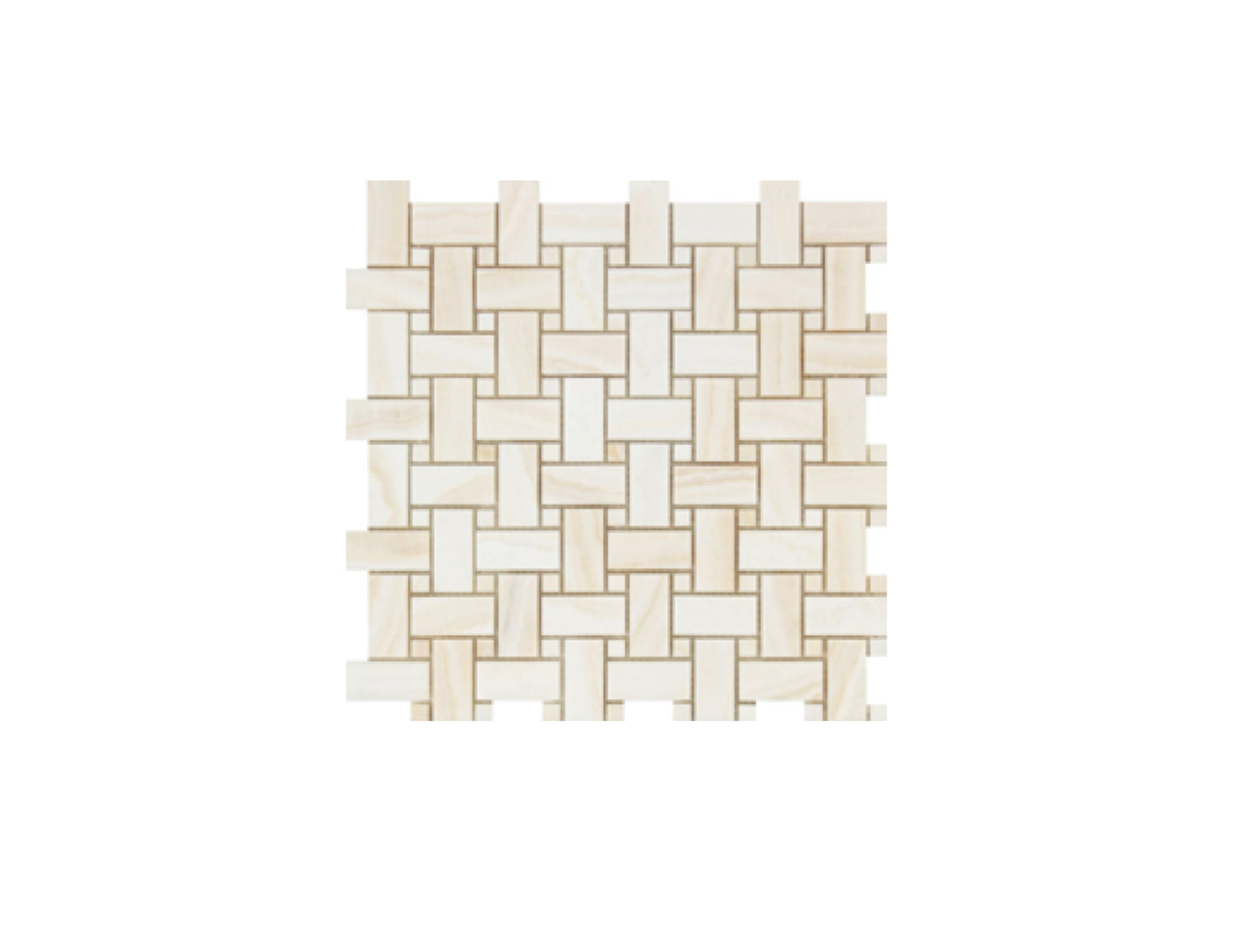 Vanilla Onyx Stone Basketweave Mosaic Tile Polished