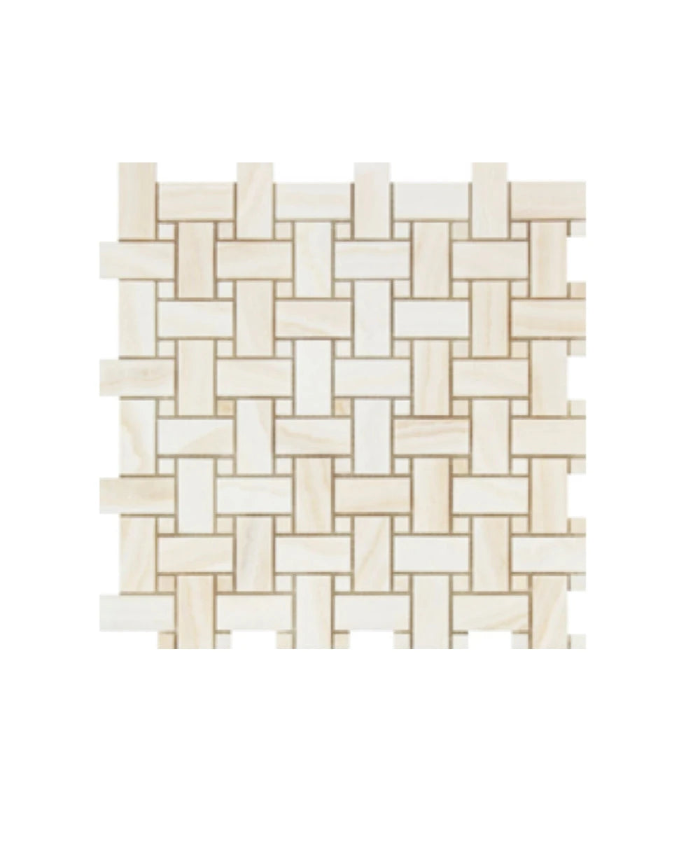 Vanilla Onyx Stone Basketweave Mosaic Tile Polished - mosaic  