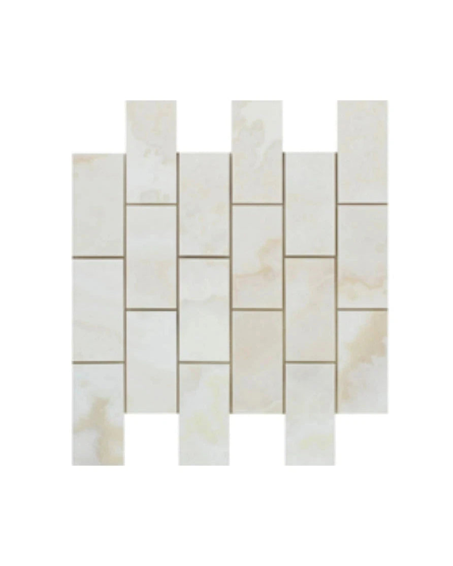 Vanilla Onyx Stone 2 x 4 Brick Mosaic Tile Polished - mosaic  