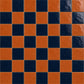 Pattern repeat of Vivienne Checkerboard Zellige Tile showing Indigo and Terracotta handcrafted Moroccan Zellige.